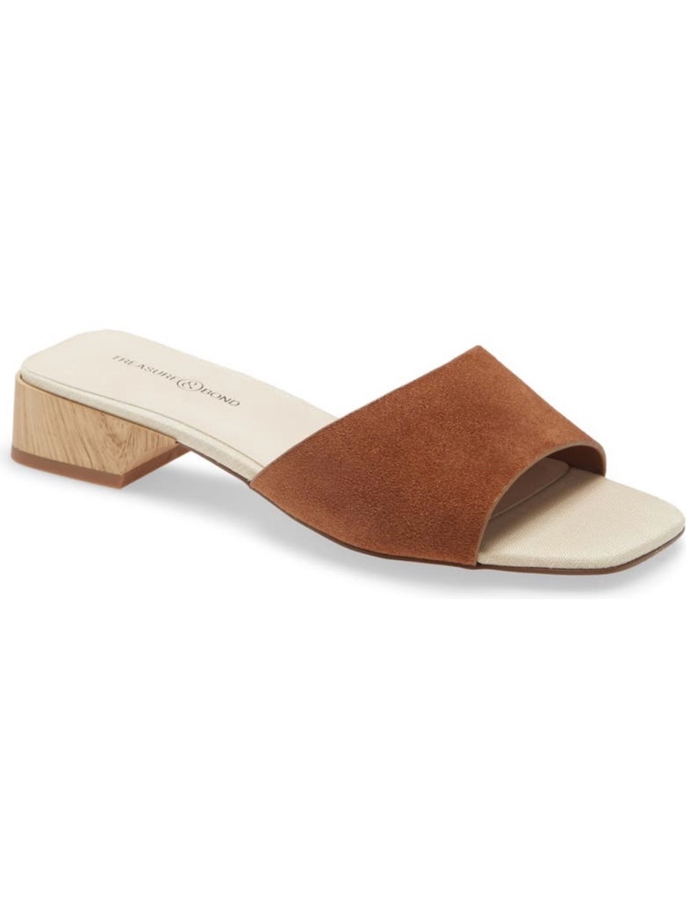 Treasure & Bond Cognac Suede Open-Toe Mule